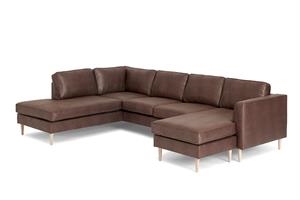 Houston sofa med open end og chaiselong TH - Mocca - Fast lavpris